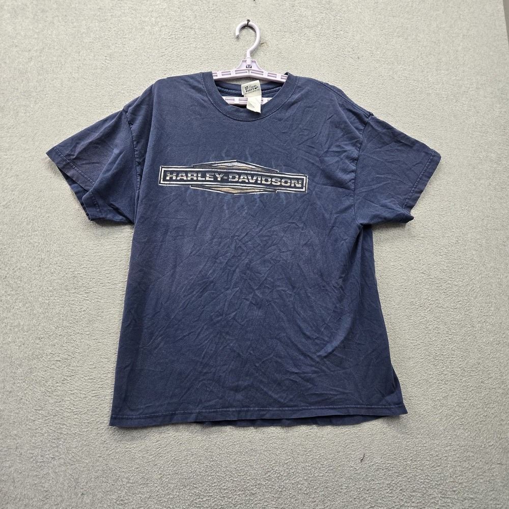 Harley-Davidson Men Shirt‎ XL Blue Yuma Arizona Logo Graphic Print Short Sleeve